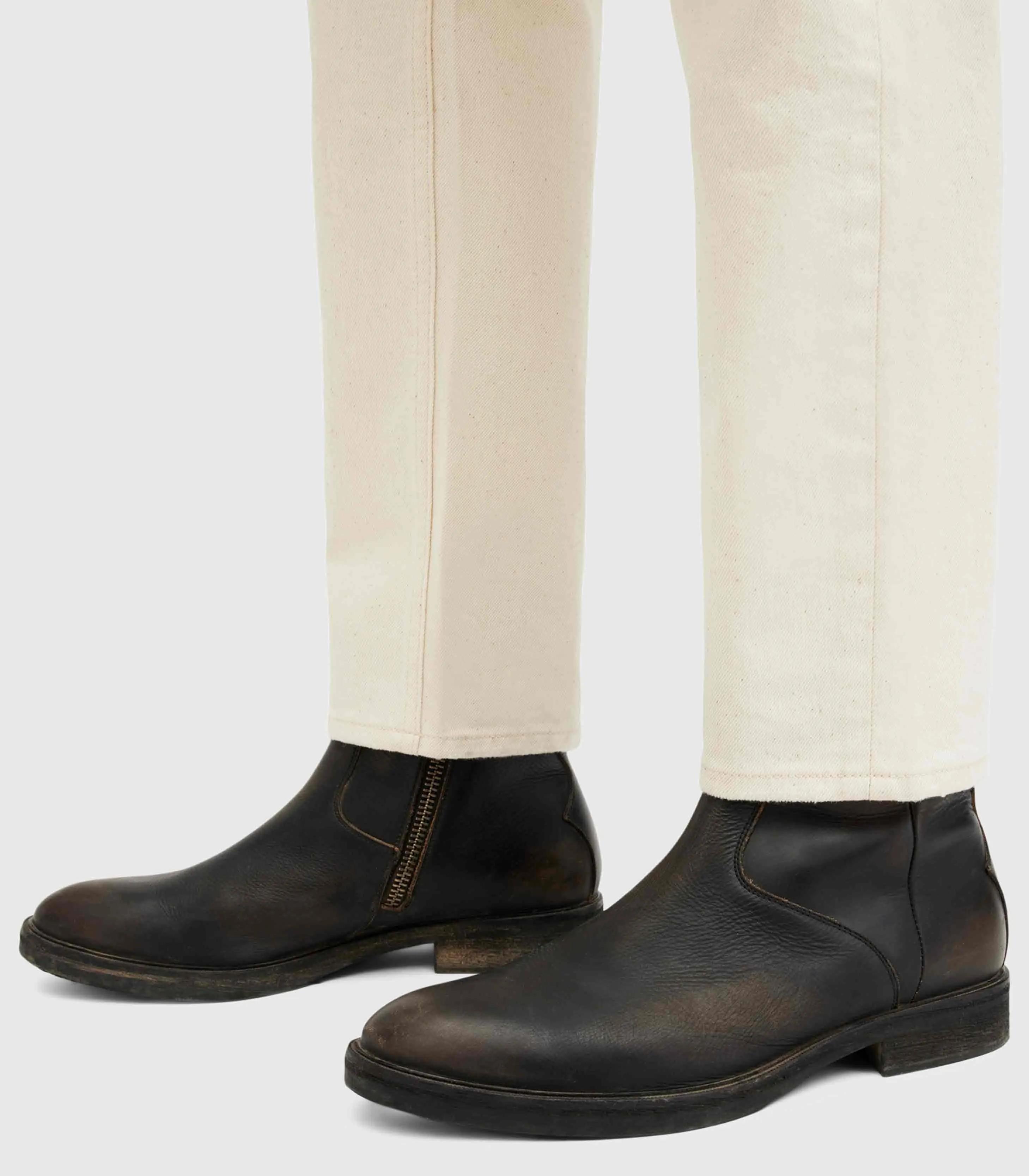 Allsaints- Lang Leather Zip Up Boots