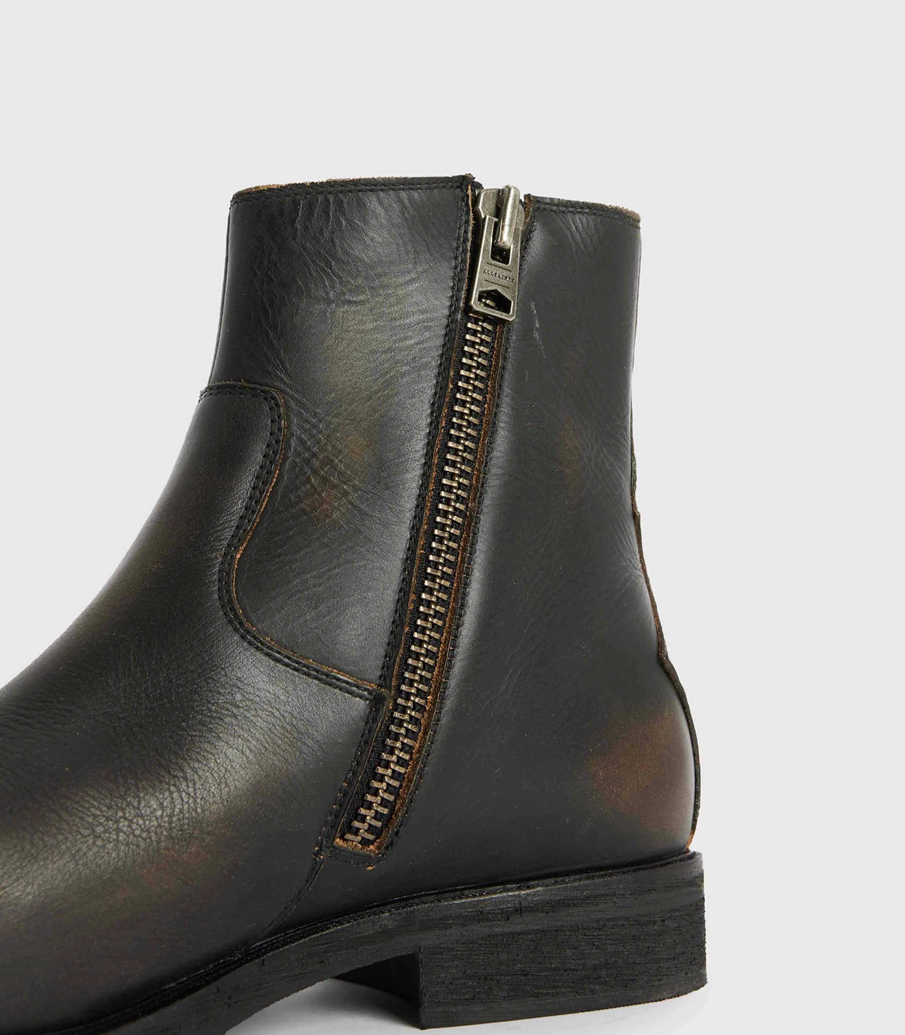 Allsaints- Lang Leather Zip Up Boots