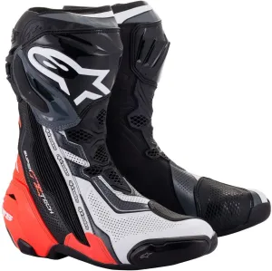 Alpinestars Supertech R Vented Boots (41) (BLACK/RED/FLUORESCENT YELLOW/WHITE/GREY)