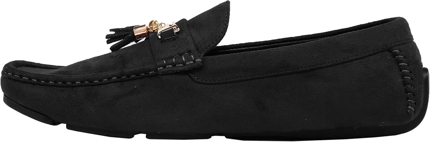 Amali Dyer Moccasins for Men – Mens Microfiber Tassel Driving Dress Shoes Moccasins Slippers Slip on Shoes Men Driving Casual Moccasin Loafer