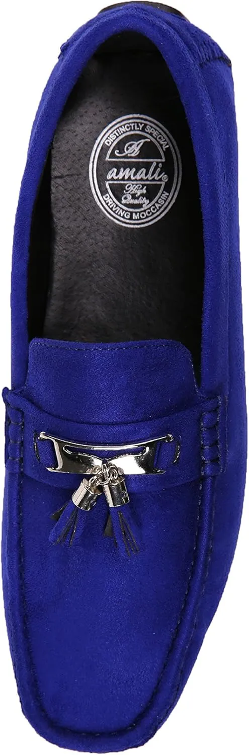 Amali Dyer Moccasins for Men – Mens Microfiber Tassel Driving Dress Shoes Moccasins Slippers Slip on Shoes Men Driving Casual Moccasin Loafer