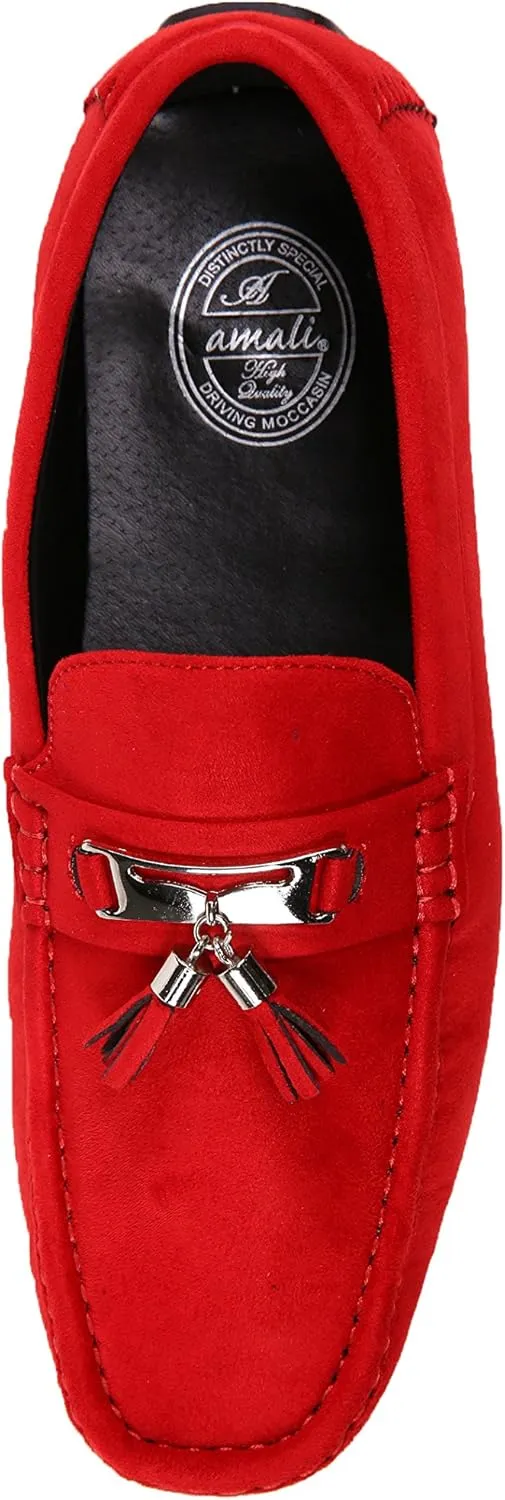 Amali Dyer Moccasins for Men – Mens Microfiber Tassel Driving Dress Shoes Moccasins Slippers Slip on Shoes Men Driving Casual Moccasin Loafer