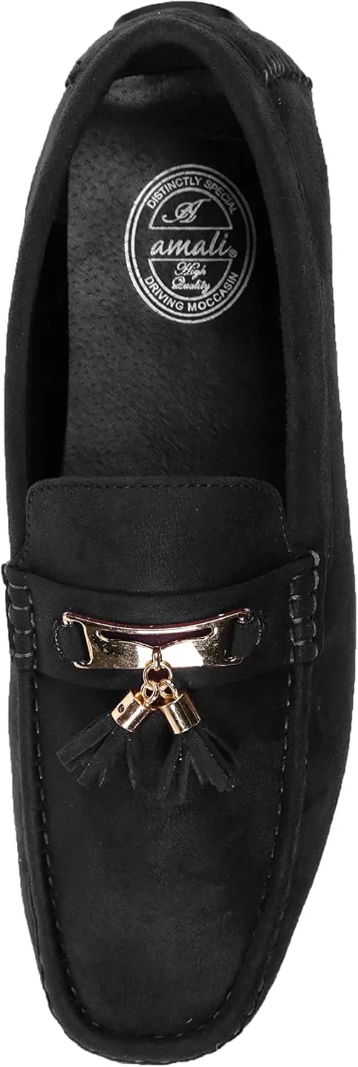 Amali Dyer Moccasins for Men – Mens Microfiber Tassel Driving Dress Shoes Moccasins Slippers Slip on Shoes Men Driving Casual Moccasin Loafer