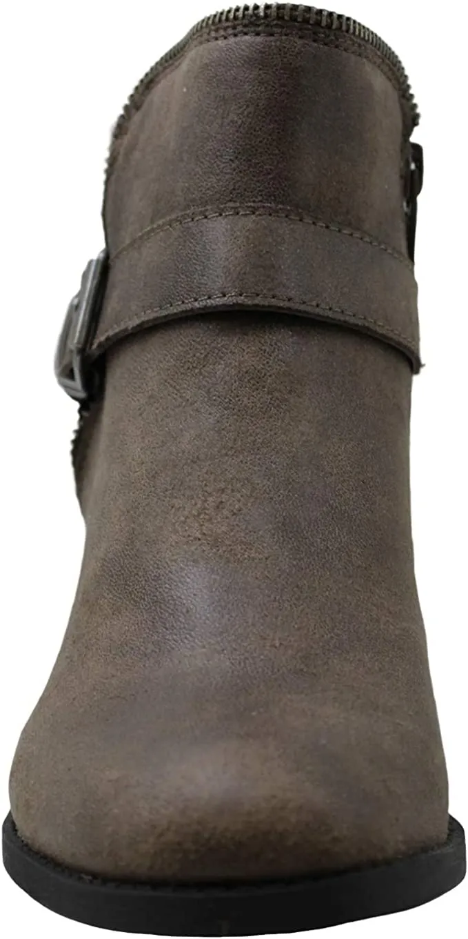 AMERICAN RAG Womens Brown Zipper Trim Buckle Accent Comfort Milly Round Toe Block Heel Zip-Up Booties 8.5 M