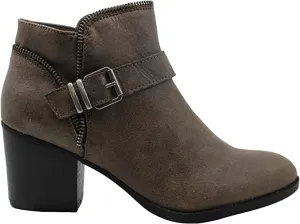AMERICAN RAG Womens Brown Zipper Trim Buckle Accent Comfort Milly Round Toe Block Heel Zip-Up Booties 8.5 M