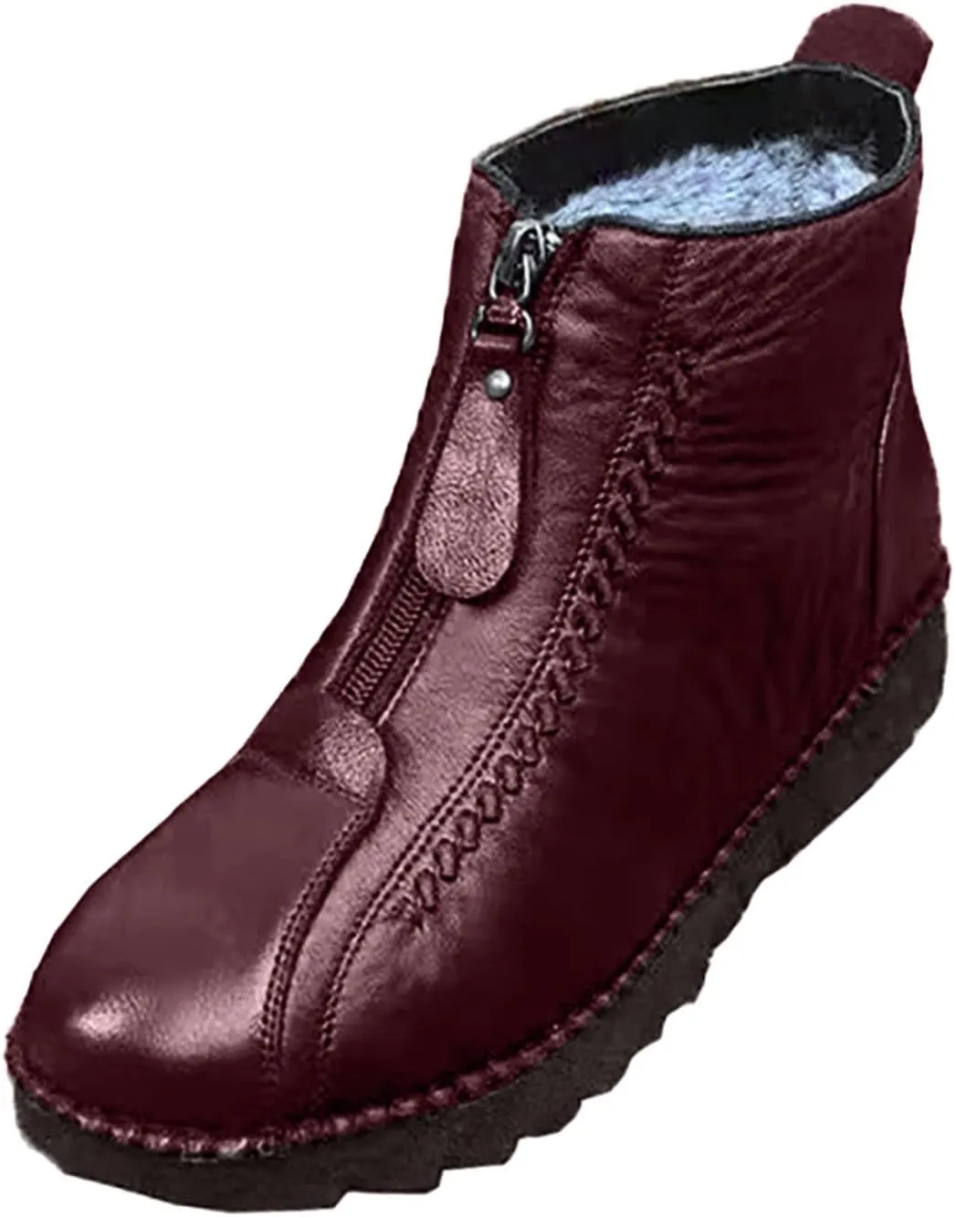Ankle Boots for Women Low Heel Leisure Women's Velvet Zipper Snow Boots Padded Plus Cotton Winter Women’s Ankle Boots