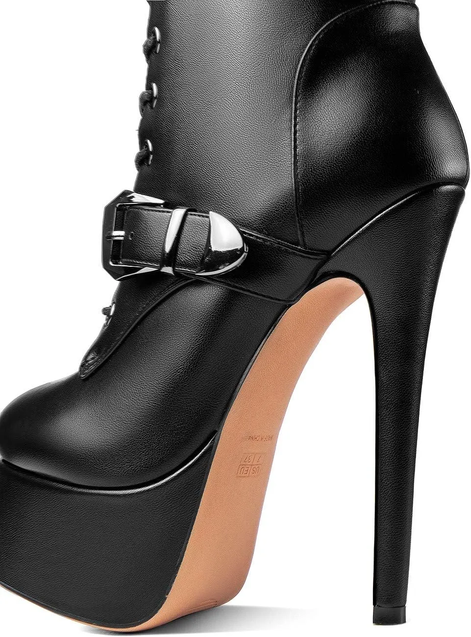 ANN CREEK 'Batian' Ultra High Stiletto Heels Platform Lace Up Boots