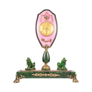 Antique Art Deco Spinach Jade Clock