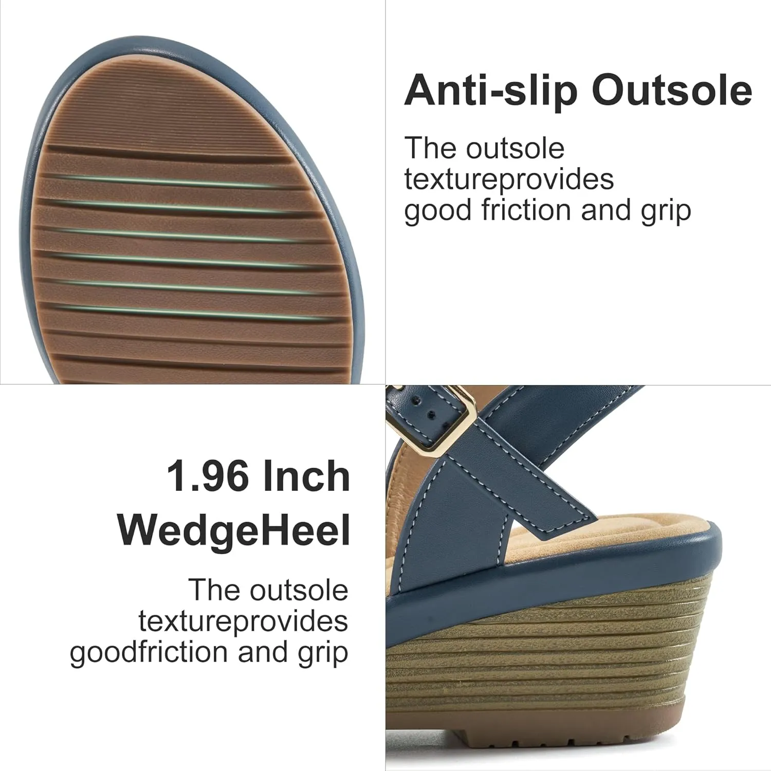 Aomigoct Dressy Womens Wedge Sandals: Comfortable Platform Work Sandals for Women 2025 - Casual Walking Wedding Shoes