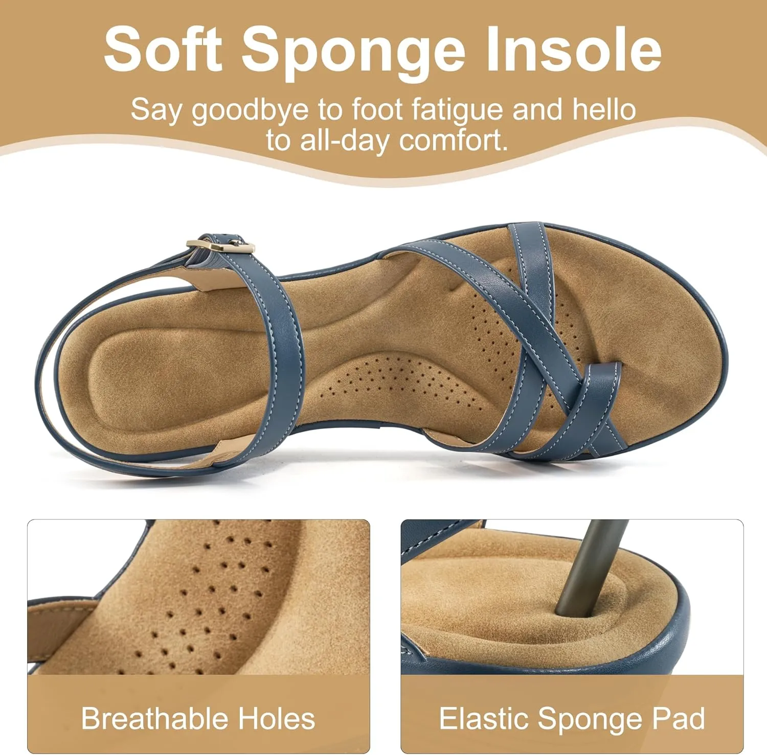 Aomigoct Dressy Womens Wedge Sandals: Comfortable Platform Work Sandals for Women 2025 - Casual Walking Wedding Shoes