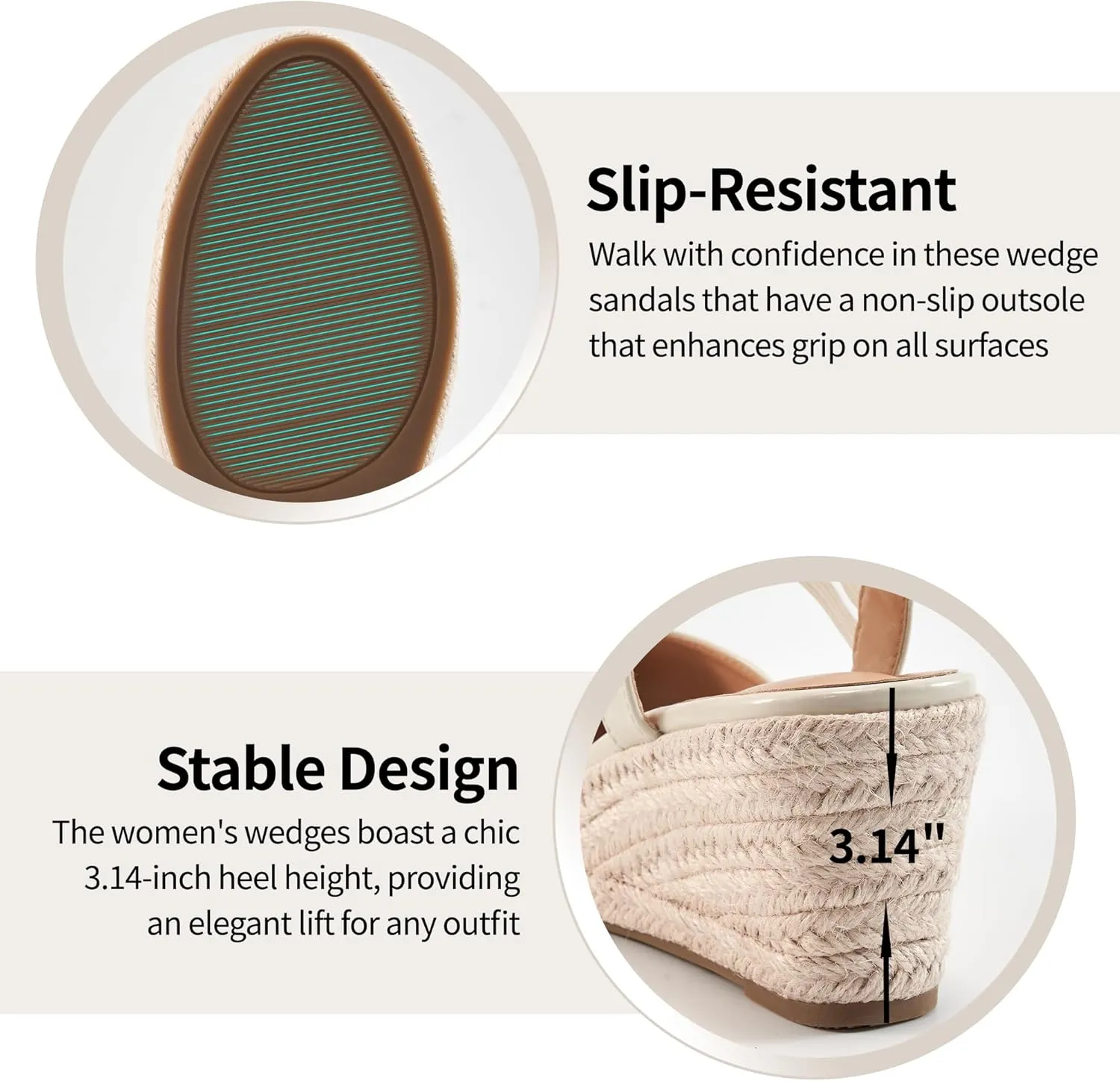 Aomigoct Wedge Sandals Dressy Women: Comfortable Elastic Strap Espadrille Wedges - Ladies Beach Casual Shoes