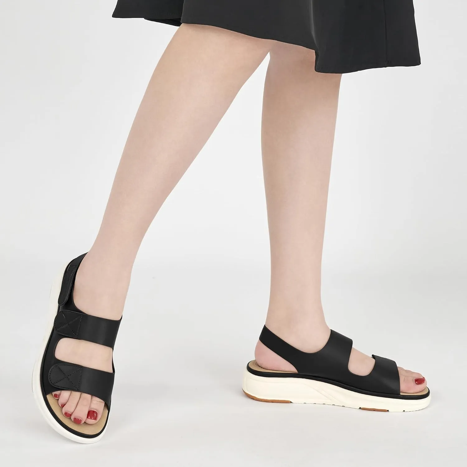 Aomigoct Womens Wedge Sandals Dressy: Comfortable Open Toe Wedges for Women - Casual Walking Platform Sandal