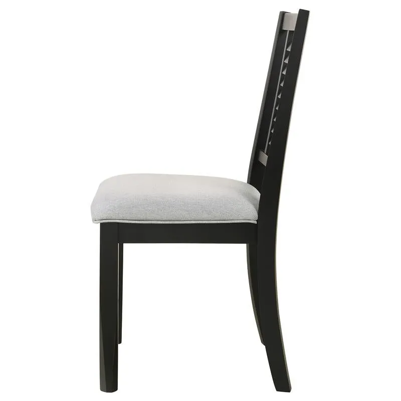 Appleton Ladder Back Dining Side Chair Black Washed and Light Grey (Set of 2) - 110282