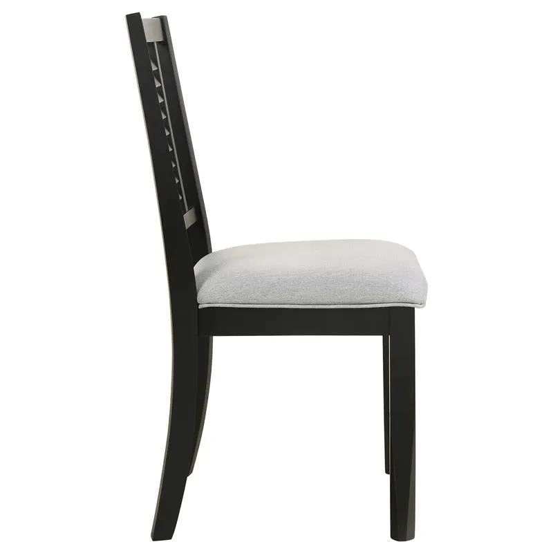 Appleton Ladder Back Dining Side Chair Black Washed and Light Grey (Set of 2) - 110282
