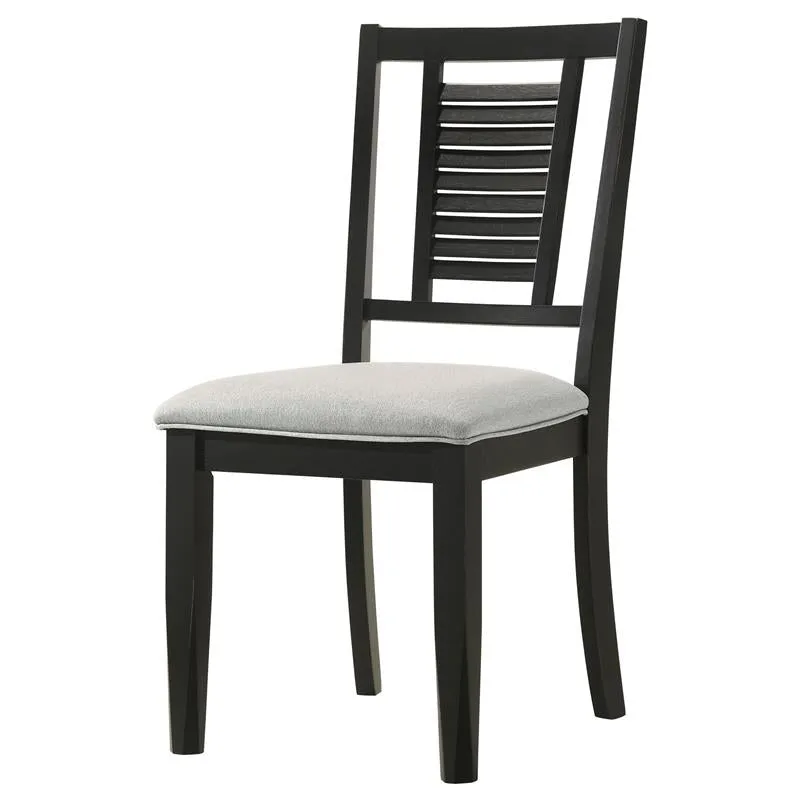 Appleton Ladder Back Dining Side Chair Black Washed and Light Grey (Set of 2) - 110282