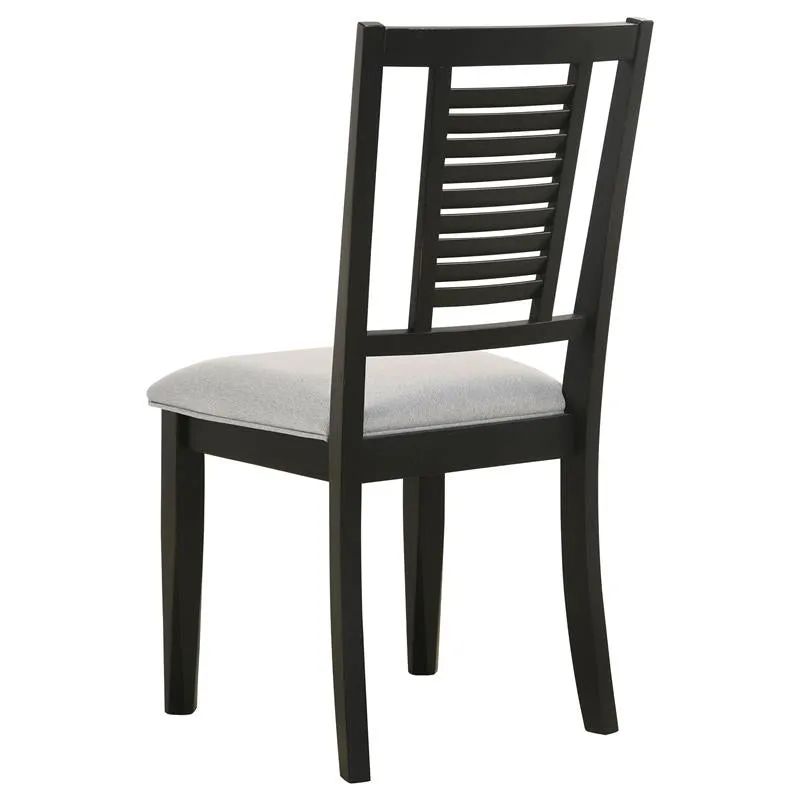 Appleton Ladder Back Dining Side Chair Black Washed and Light Grey (Set of 2) - 110282