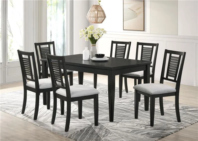 Appleton Ladder Back Dining Side Chair Black Washed and Light Grey (Set of 2) - 110282