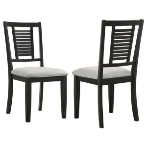 Appleton Ladder Back Dining Side Chair Black Washed and Light Grey (Set of 2) - 110282