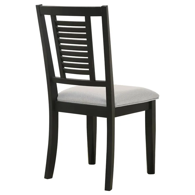 Appleton Ladder Back Dining Side Chair Black Washed and Light Grey (Set of 2) - 110282