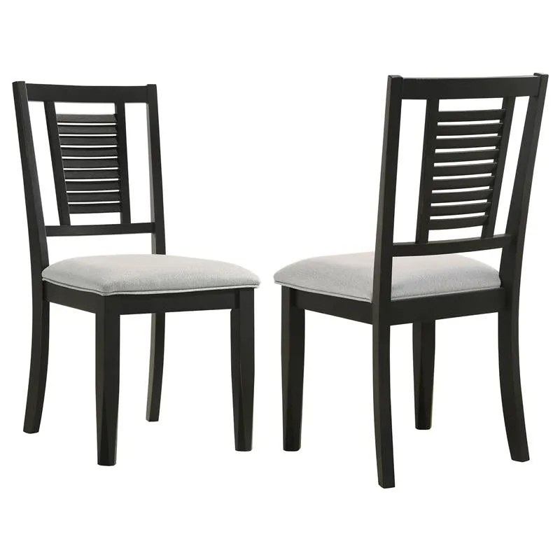 Appleton Ladder Back Dining Side Chair Black Washed and Light Grey (Set of 2) - 110282