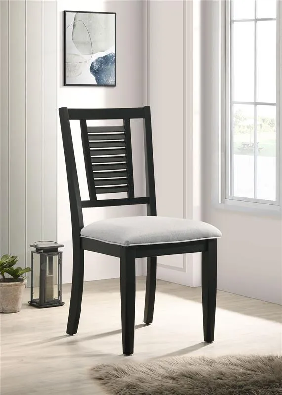 Appleton Ladder Back Dining Side Chair Black Washed and Light Grey (Set of 2) - 110282