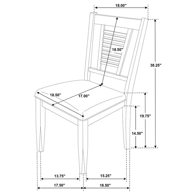 Appleton Ladder Back Dining Side Chair Black Washed and Light Grey (Set of 2) - 110282