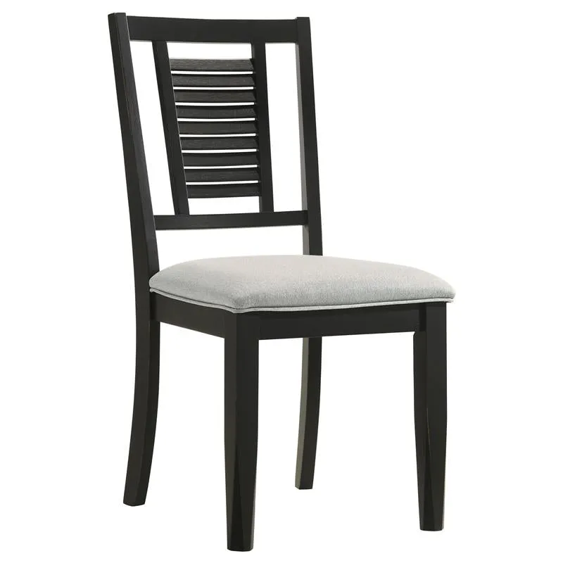 Appleton Ladder Back Dining Side Chair Black Washed and Light Grey (Set of 2) - 110282