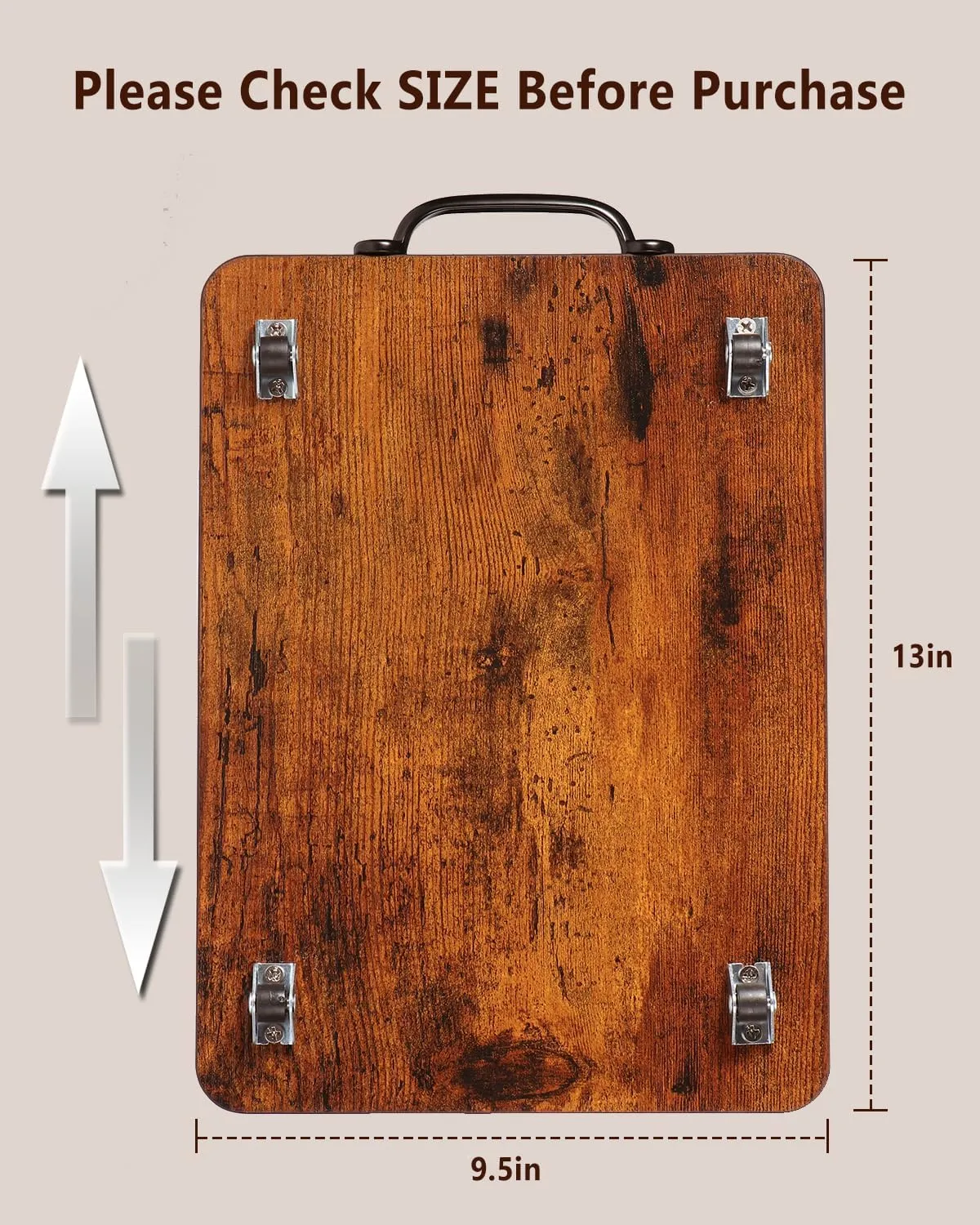Appliance Slider, Sliding Tray for Coffee Maker, Coffee Pot Slider for Countertop, Kitchen Appliance Rolling Tray with Rubber Wheels (Rustic Brown, Medium - Long (9.5” X 13”))