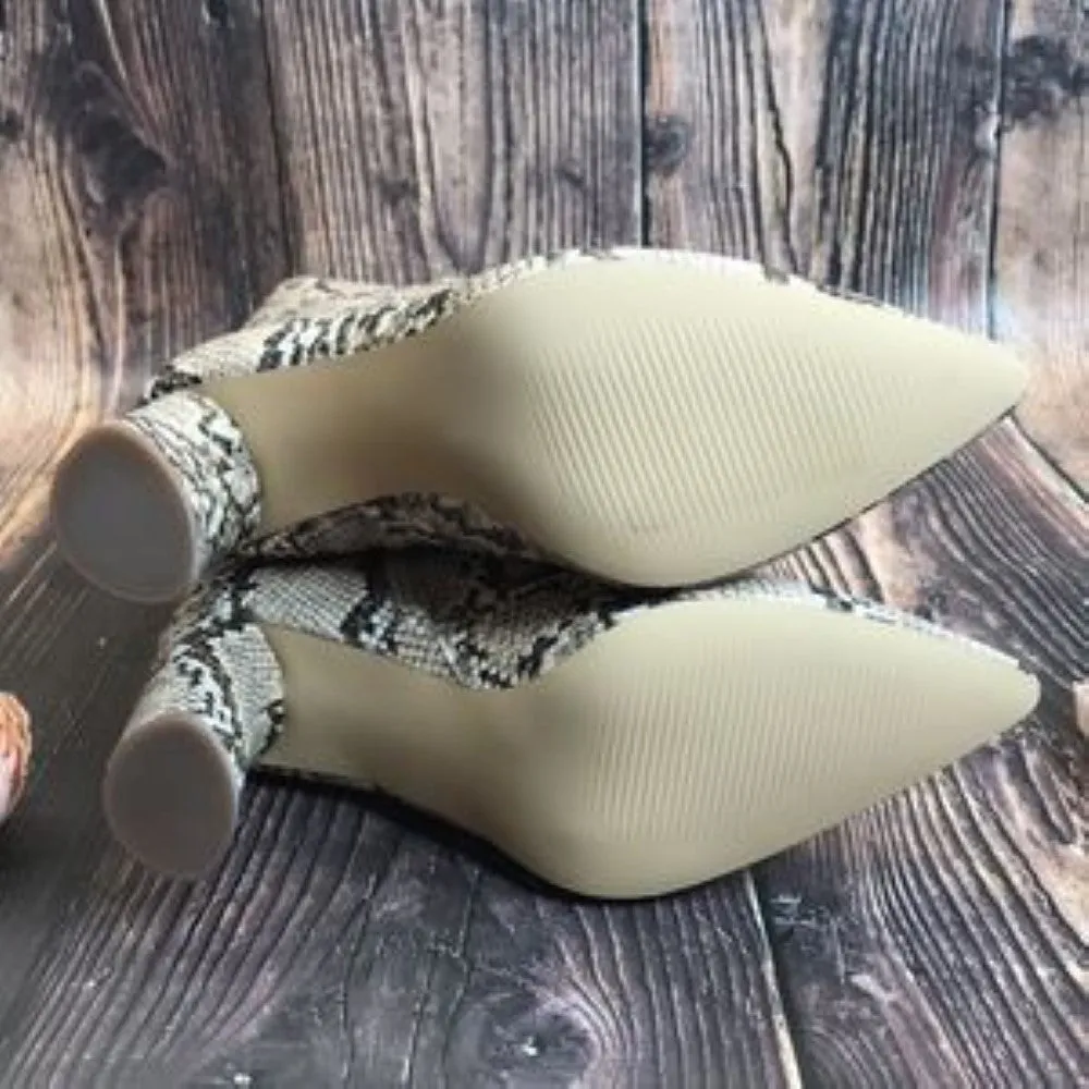 Aqua Snakeskin Synthetic Boots 8