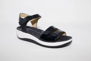 ARA - LOW WEDGE VELCRO SANDAL - NAVY
