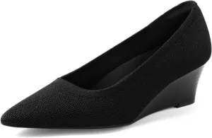 Arromic Women's Wedge Pumps Pointed Low Heel Wedge Dress Shoes Closed Toe Wedges Pumps for Women Comfort Work Casual Daily Dressy - 2inch