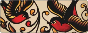 Astilnet Sailor Jerry Tattoo Large Mouse Pad 31x12 Inch Long Extended Keyboard Mad Gaming Mouse Mat Non Slip Desk Pad
