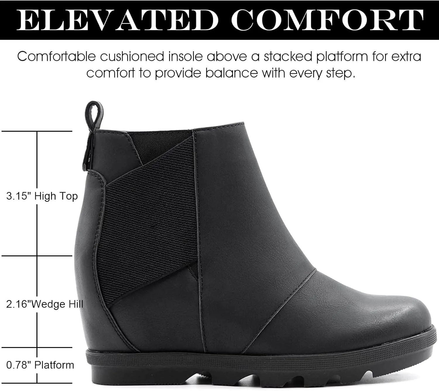 Athlefit Women's Wedge Boots Comfortable Ankle Wedge Booties