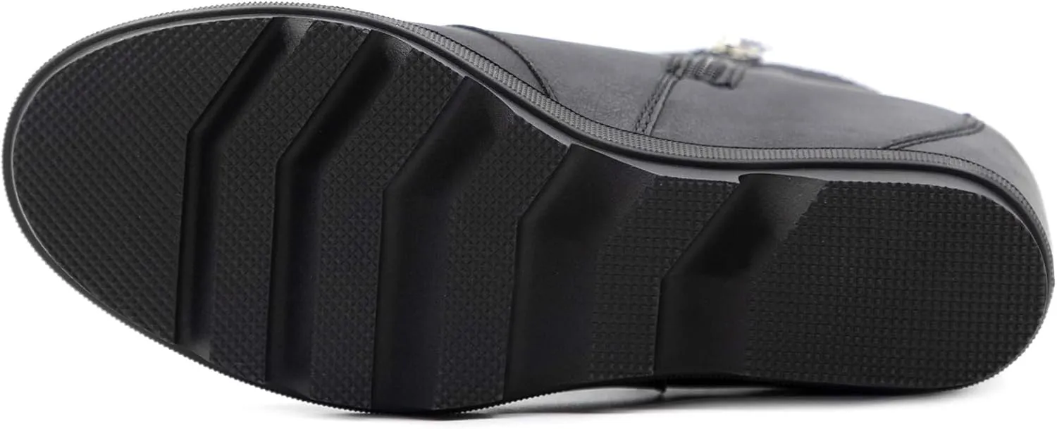 Athlefit Women's Wedge Boots Comfortable Ankle Wedge Booties