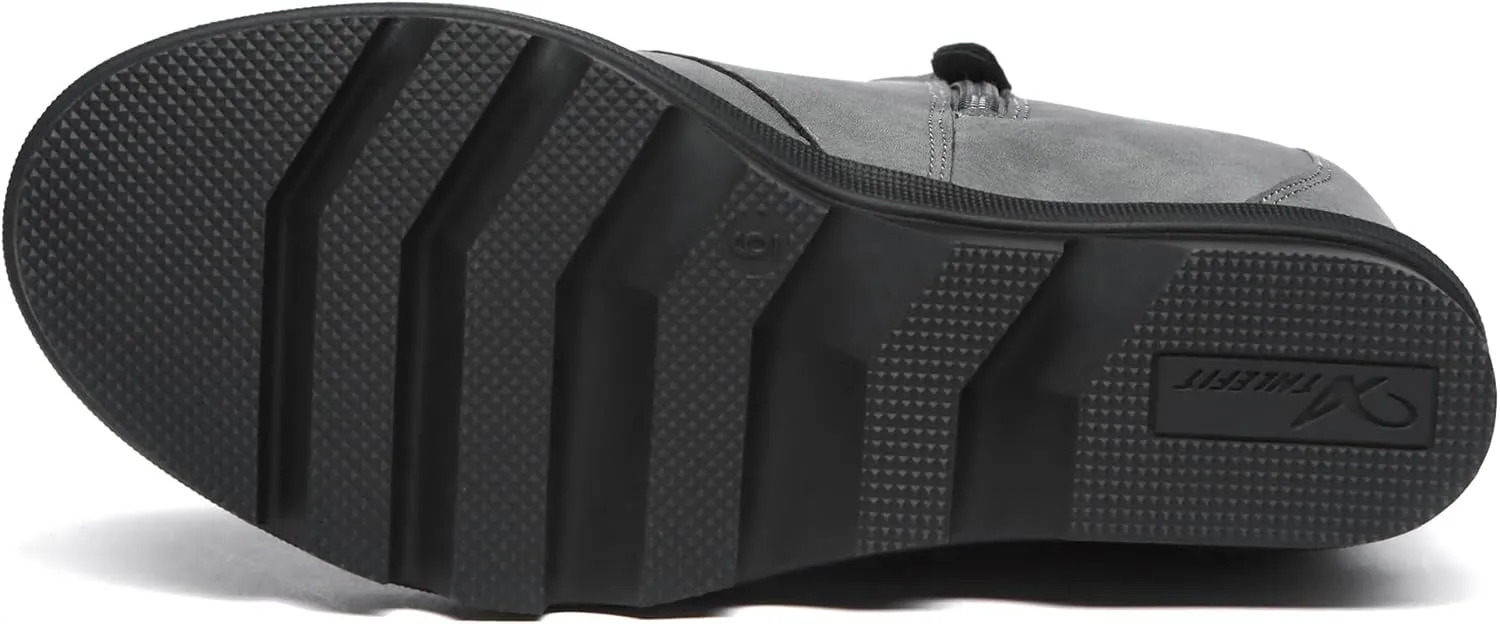 Athlefit Women's Wedge Boots Comfortable Ankle Wedge Booties