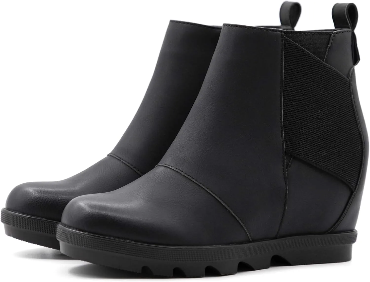 Athlefit Women's Wedge Boots Comfortable Ankle Wedge Booties