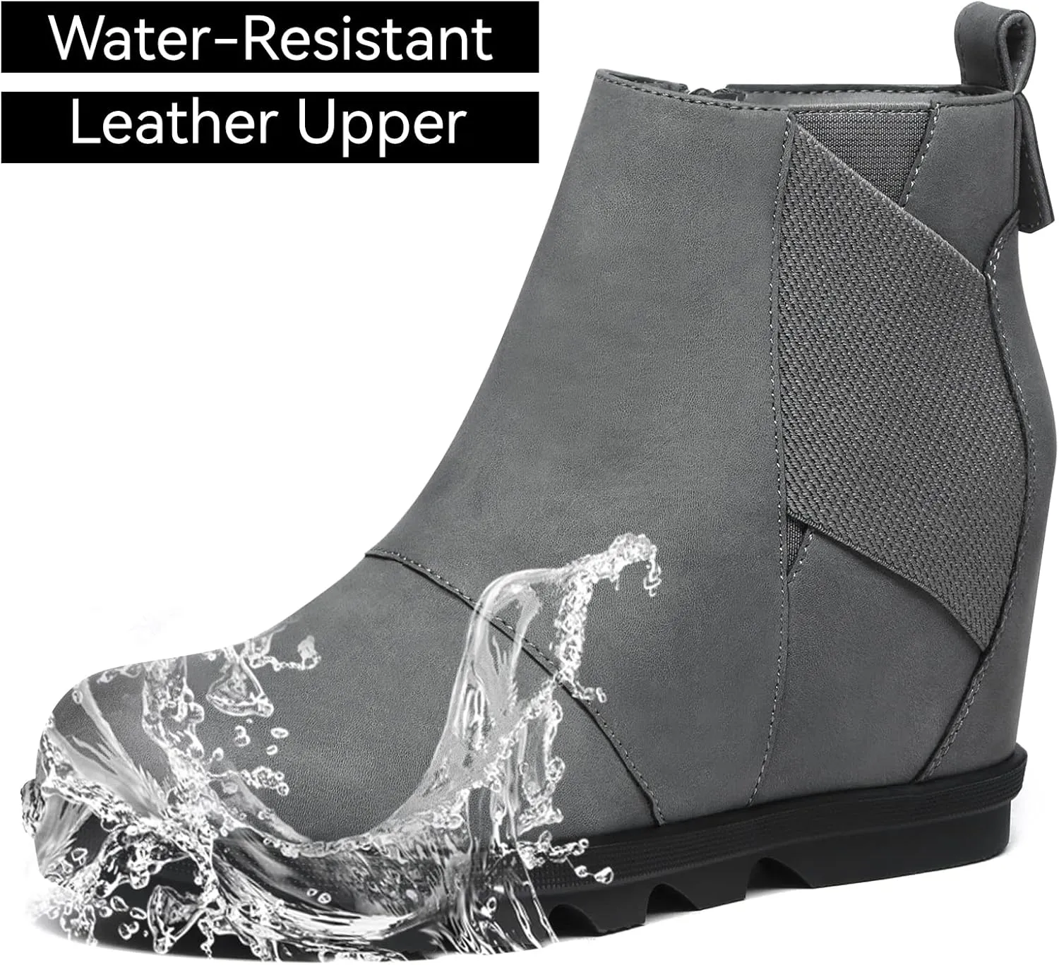 Athlefit Women's Wedge Boots Comfortable Ankle Wedge Booties