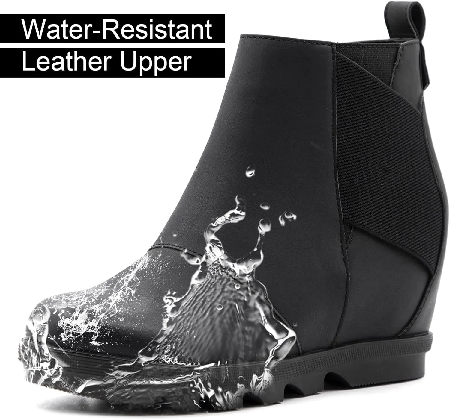 Athlefit Women's Wedge Boots Comfortable Ankle Wedge Booties