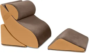 Avana Kind Bed Orthopedic Support Wedge Pillow Comfort System – for Post-Surgery, Heartburn, Snoring, Acid Reflux & GERD, 4-Piece-Set, Mocha/Camel