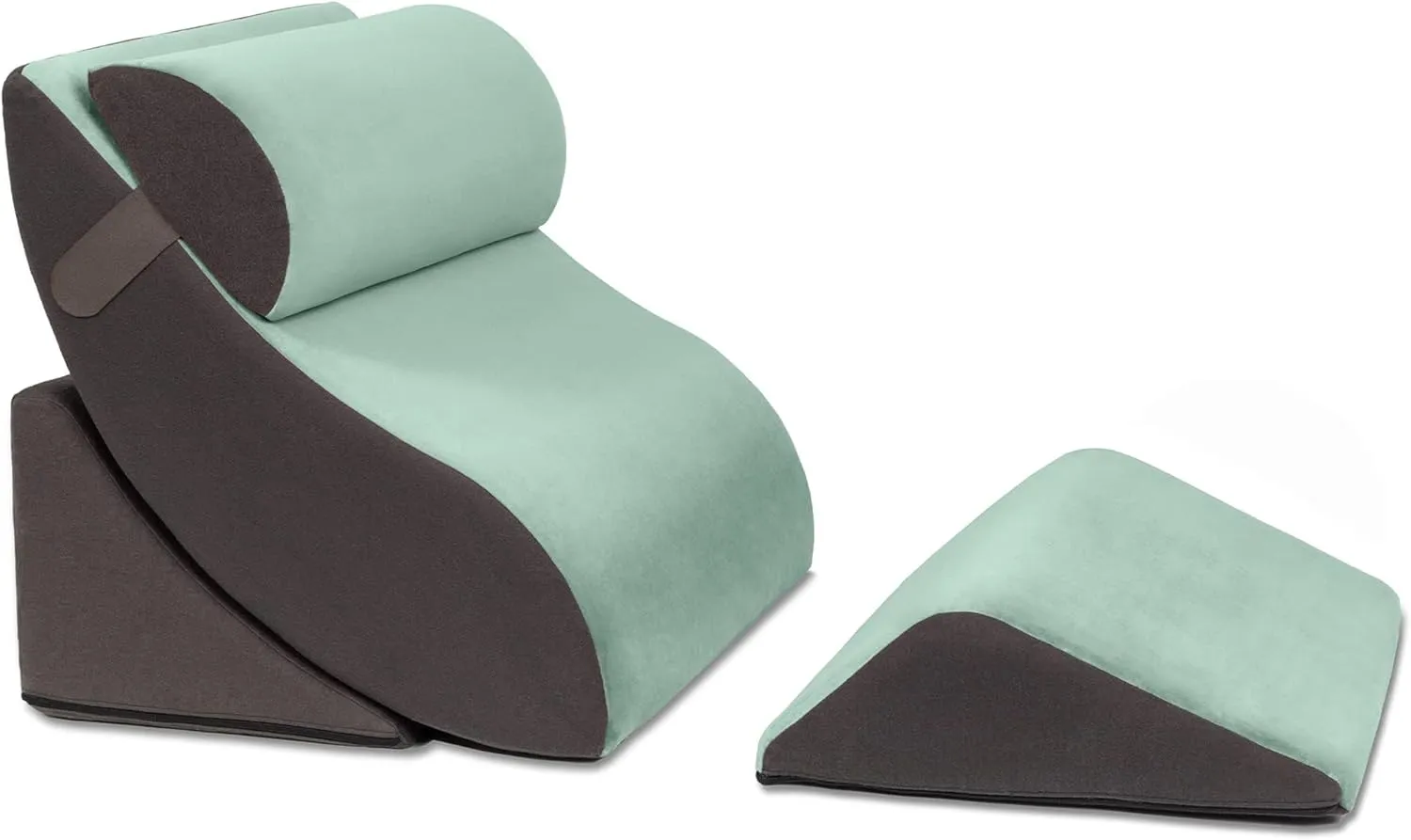 Avana Kind Bed Orthopedic Support Wedge Pillow Comfort System, Sage/Grey