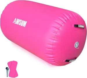 AWSUM Air Roller Gymnastics Barrel Inflatable Tumbling Mat Back Handspring Trainer for Octagon Mat Gym Home Gymnastics Equipment，No Electric Pump