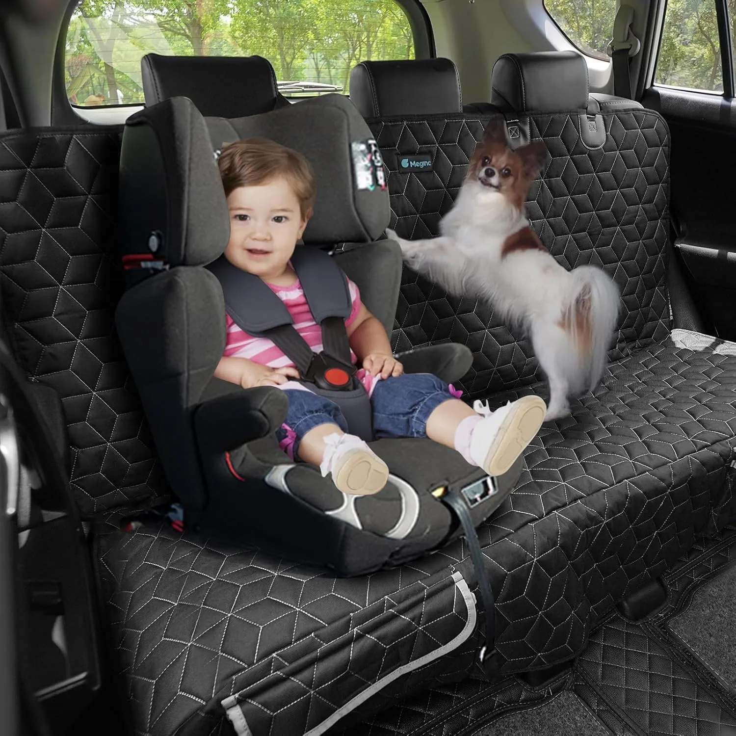 Back Seat Pet Cover for Dogs for SUV, Waterproof Backseat Cover for Dog in Car Heavy Durable Car Seat Covers for Dogs with Side Flap, Non Slip Bench Car Seat Protector for SUV,Jeeps,RAV4,CR-V