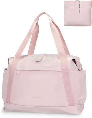 BAGSMART Foldable Travel Duffle Bag, 30.6L Large Carry On Tote Bag Gym Sports Bag for Women, Weekender Overnight Bag for Travel Essentials & Daily Necessities(Baby Pink)