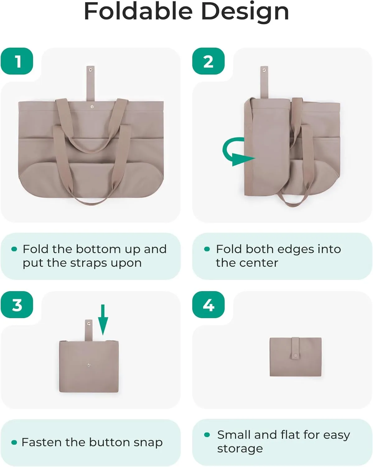 BAGSMART Tote Bag for Women, Foldable Tote Bag With Zipper Travel Large Shoulder Bag Handbag for Work-16.5''l X 6''wx 14''h
