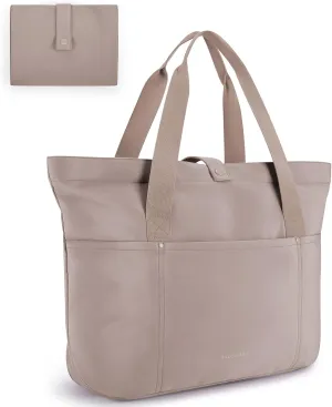 BAGSMART Tote Bag for Women, Foldable Tote Bag With Zipper Travel Large Shoulder Bag Handbag for Work-16.5''l X 6''wx 14''h