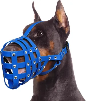 BARKLESS Doberman Muzzle, Soft Basket Muzzle for Large Medium Sized Dogs to Prevent Biting and Chewing, Breathable Long-Nosed Mouth Guard for German Shepherds, Plenty of Space for Panting and Drinking