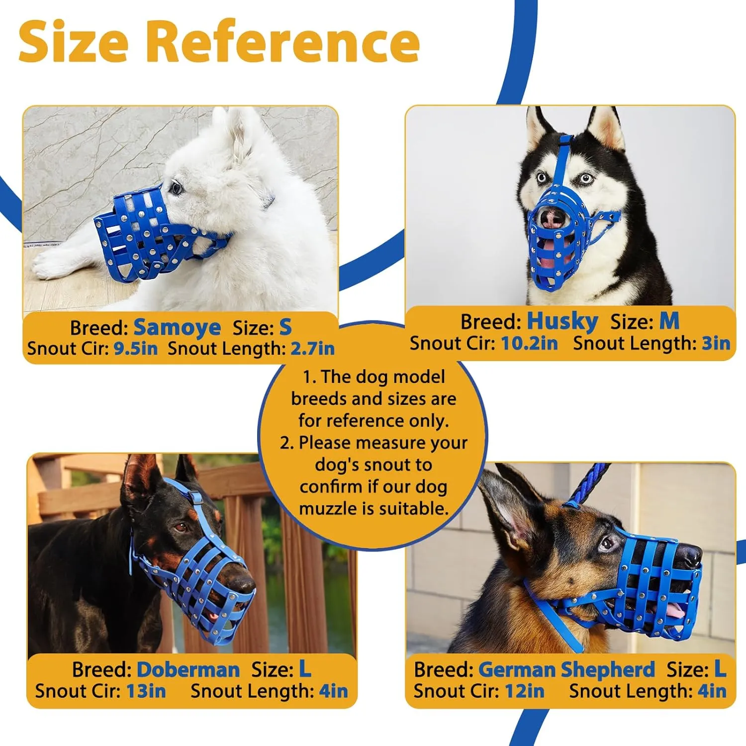 BARKLESS Doberman Muzzle, Soft Basket Muzzle for Large Medium Sized Dogs to Prevent Biting and Chewing, Breathable Long-Nosed Mouth Guard for German Shepherds, Plenty of Space for Panting and Drinking
