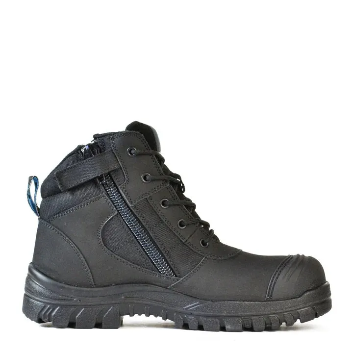 Bata Black Zippy Zip Side Safety Boot