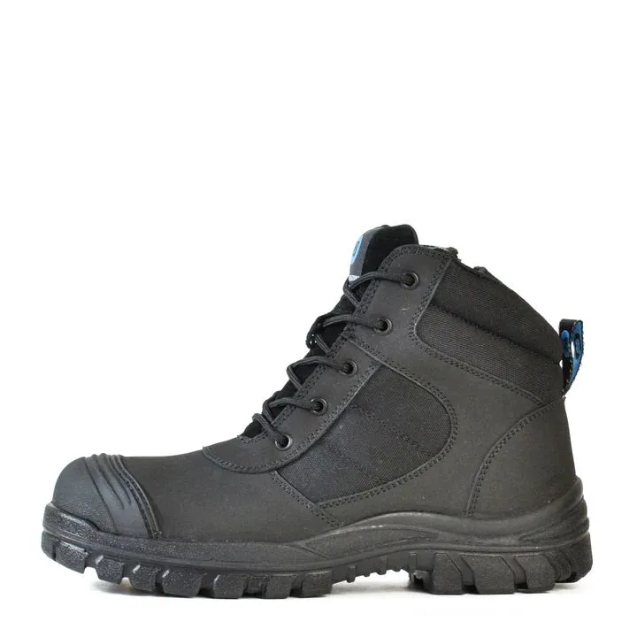 Bata Black Zippy Zip Side Safety Boot