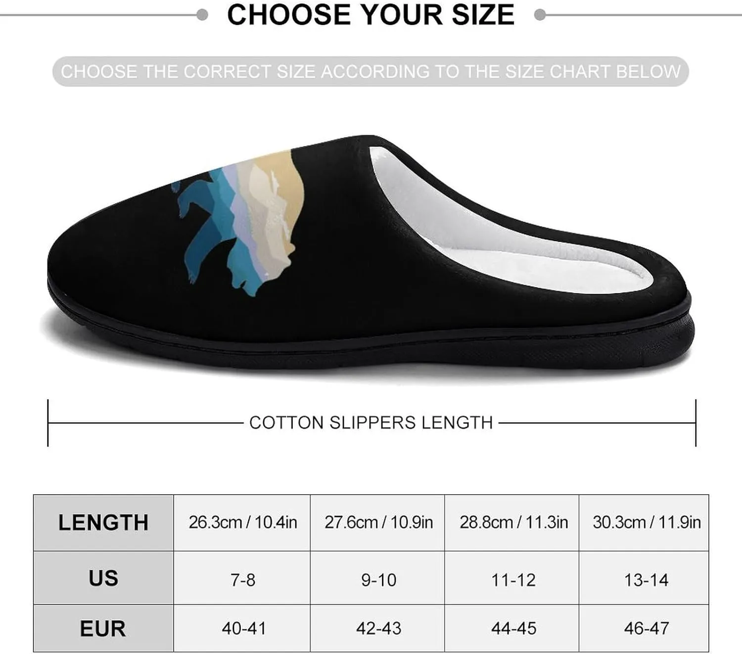 Bear Nature Mountain Fashion Mens Slippers Slip On Fuzzy House Shoes for Indoor Outdoor